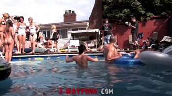 Latin Threesome Porn Outside Pool Straight Vintage
